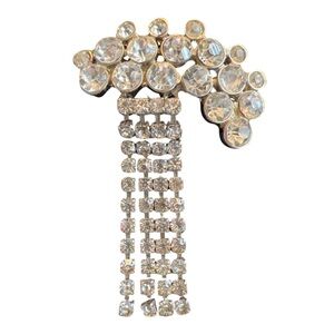 Waterfall Brooch ca. 1950 in silver tone
